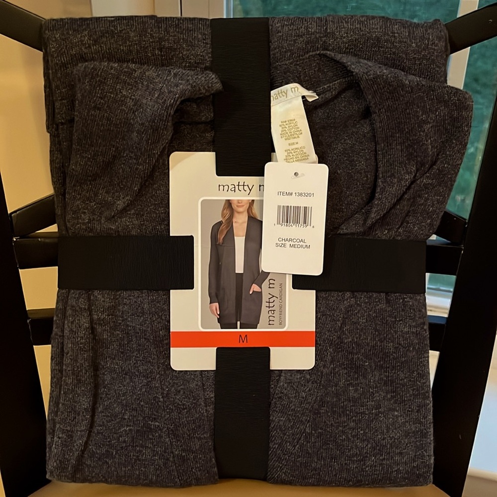 NEW! Matty M women’s cardigan CHARCOAL size M
